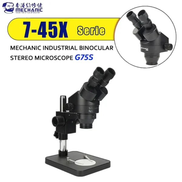 Mechanic G75S Industrial Binocular Stereo Microscope 7X-45X Zooming Microscope For Mobile Repair - Image 2